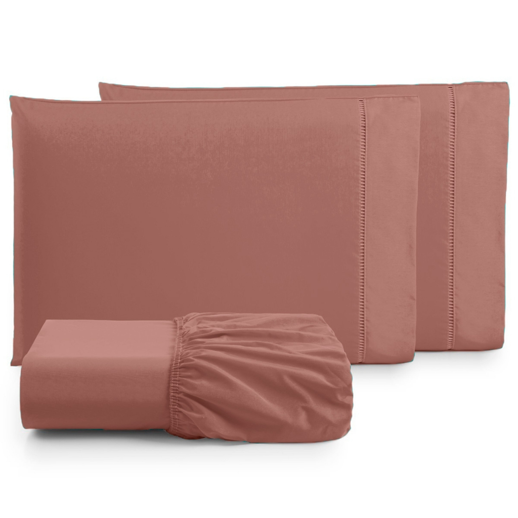 Lençol Casal Percal 180 Fios 100% Algodão com Bordado Elegante – Conforto, Durabilidade e Sofisticação