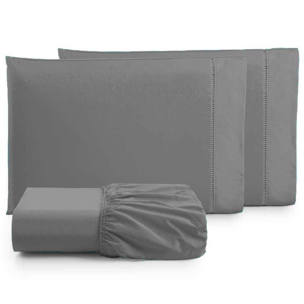 Lençol Casal Percal 180 Fios 100% Algodão com Bordado Elegante – Conforto, Durabilidade e Sofisticação