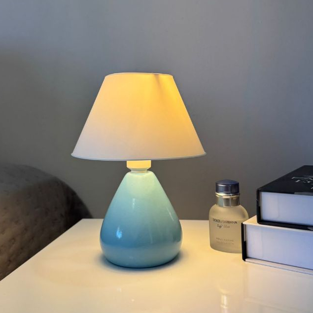 Abajur Luminaria de Ceramica Porcelana Bivolt Com Cupula Gota para Decoração Quarto Escritorio Decoração Várias Cores