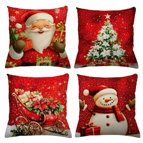 KIT 4 CAPAS DE ALMOFADAS DECORATIVAS NATAL
