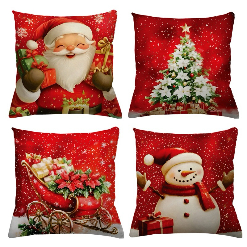 KIT 4 CAPAS DE ALMOFADAS DECORATIVAS NATAL