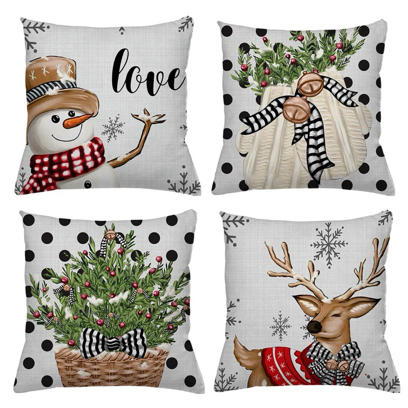 KIT 4 CAPAS DE ALMOFADAS DECORATIVAS NATAL