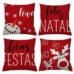 KIT 4 CAPAS DE ALMOFADAS DECORATIVAS NATAL