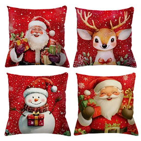 KIT 4 CAPAS DE ALMOFADAS DECORATIVAS NATAL