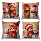 KIT 4 CAPAS DE ALMOFADAS DECORATIVAS NATAL