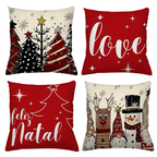 KIT 4 CAPAS DE ALMOFADAS DECORATIVAS NATAL