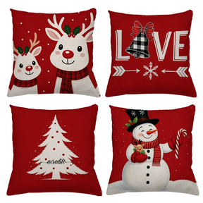 KIT 4 CAPAS DE ALMOFADAS DECORATIVAS NATAL