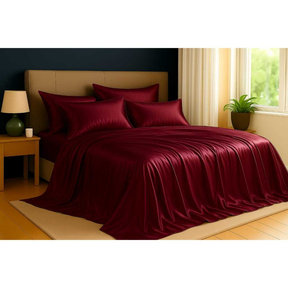 Kit Lençol de Cetim com Elástico e Fronhas – Toque Macio, Brilho Luxuoso e Conforto Incomparável