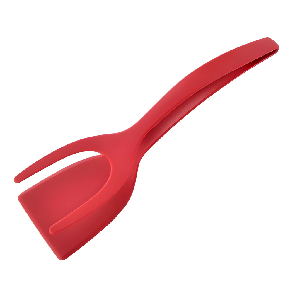 Espátula De Nylon Multiuso - Cores Cinza - Preto - Vermelho - Com Pegador Para Ovos Bife Panqueca Tapioca