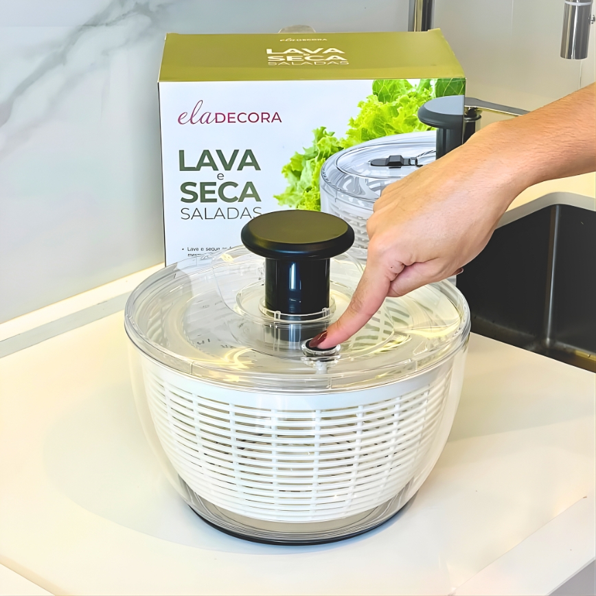Lava e Seca Salada 6L Premium Centrífuga Ela Decora