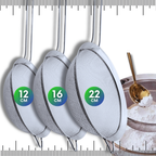 Kit 3 Peneiras Aço Inox 12/16/22cm Coador Farinha Suco Confeitaria