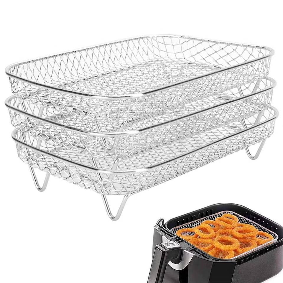 Grelha Para Air Fryer 3 Andares Aço Inox Cozinha