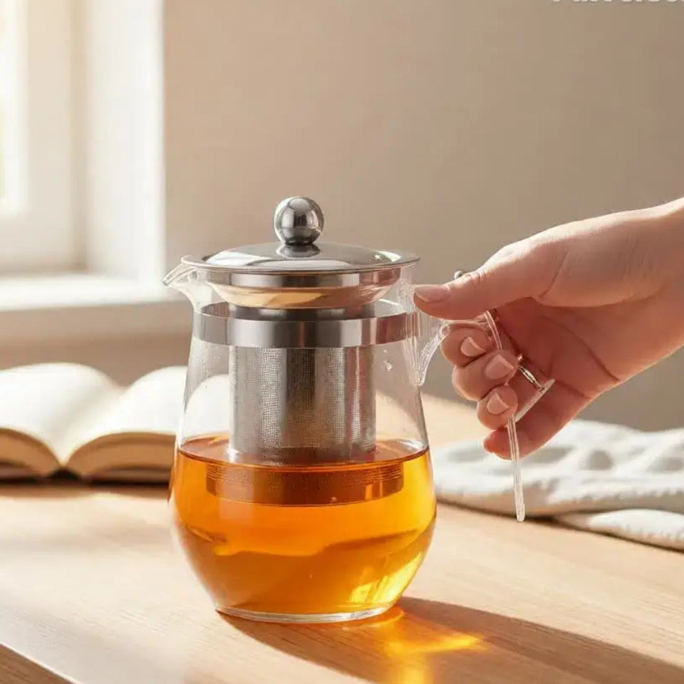 Chaleira Chá Vidro Infusor 750ml Bule Chá