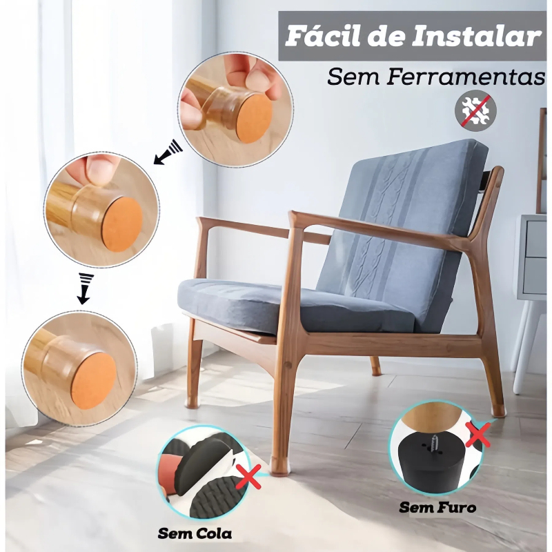 Kit 16 Peças Protetor Para O Pé Da Cadeira Mesa De Silicone