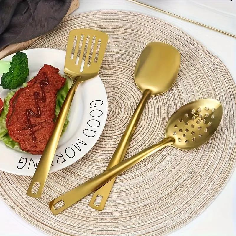 Conjunto de cozinha de aço inoxidável de 11 peças, conjunto de utensílios de cozinha, conjunto completo de talheres