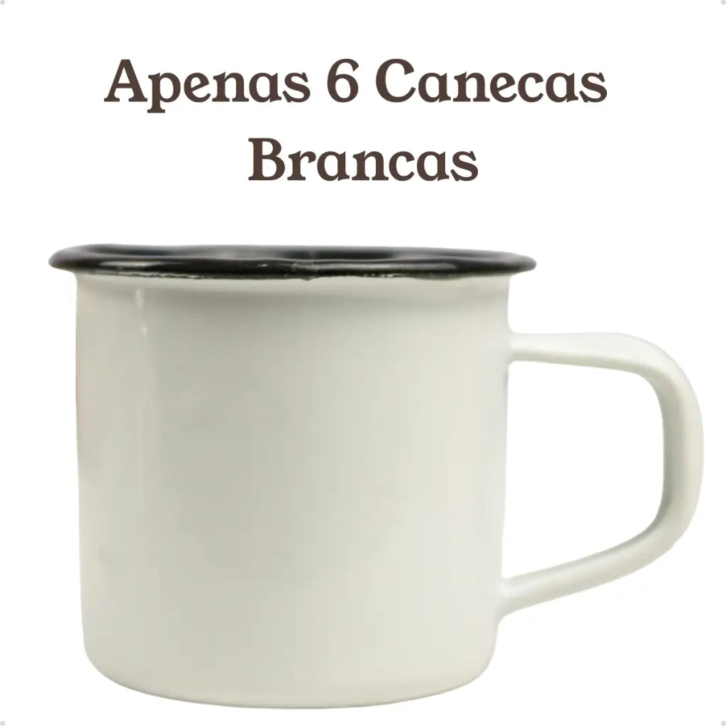 Chaleira Bule Esmaltado 1L Bico de Ganso e 6 Canecas 90ml Rústicas Conjunto ou Unitário