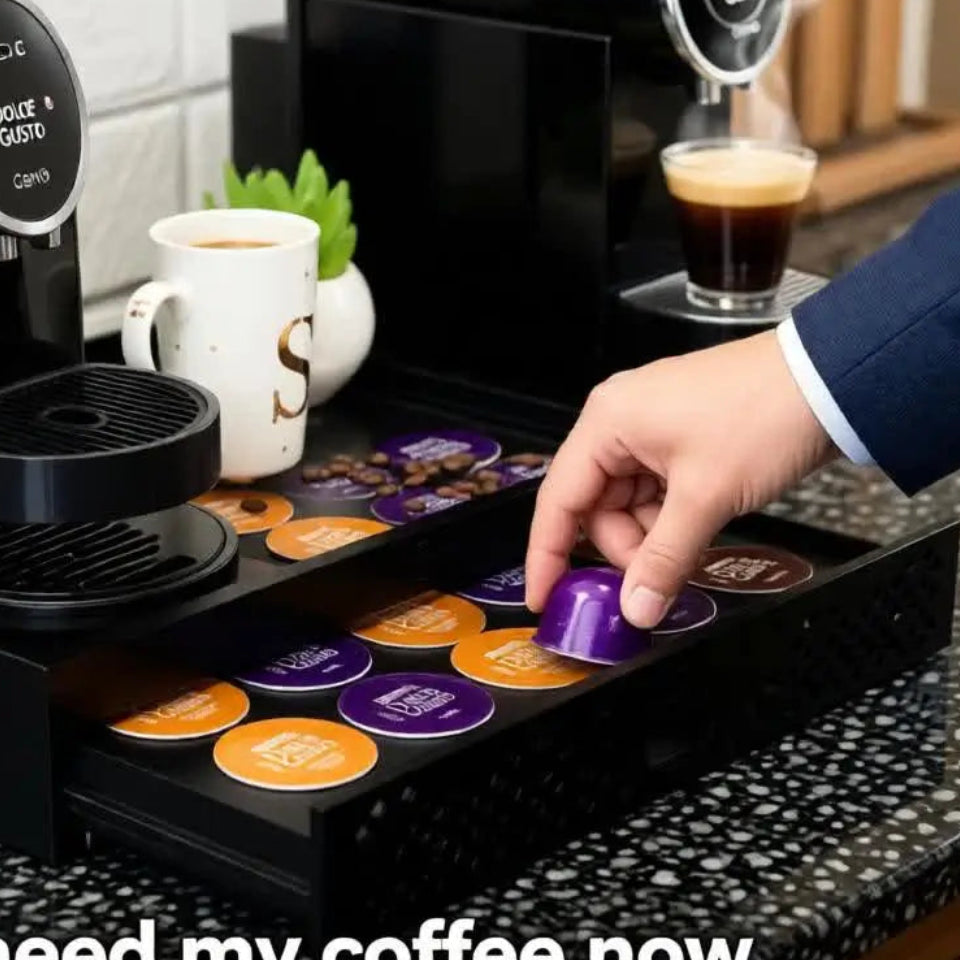 Porta capsulas e maquina gaveta decorativa para cafeteira Dolce Gusto