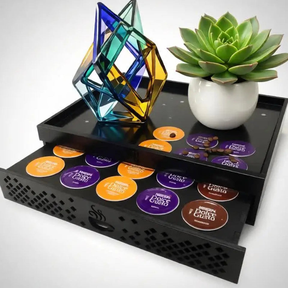 Porta capsulas e maquina gaveta decorativa para cafeteira Dolce Gusto