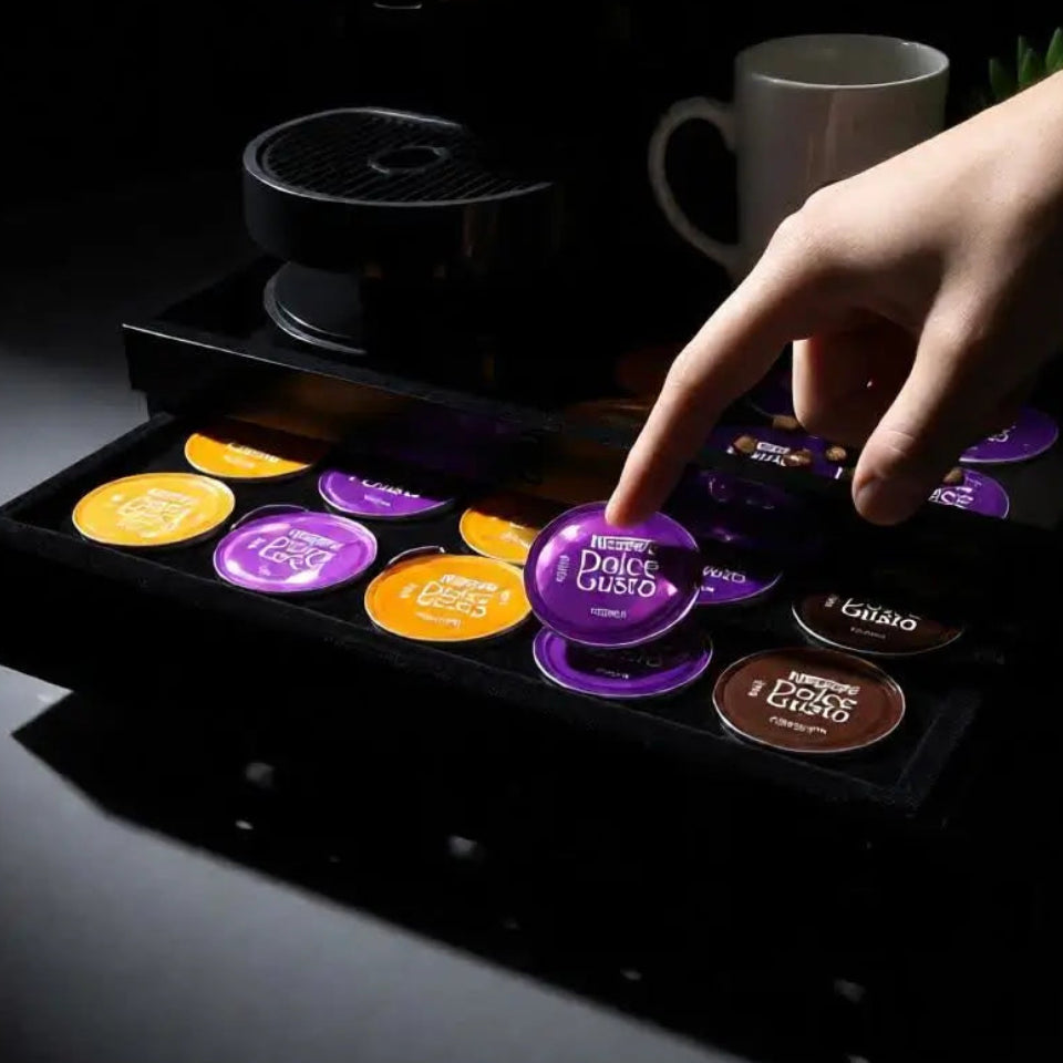 Porta capsulas e maquina gaveta decorativa para cafeteira Dolce Gusto