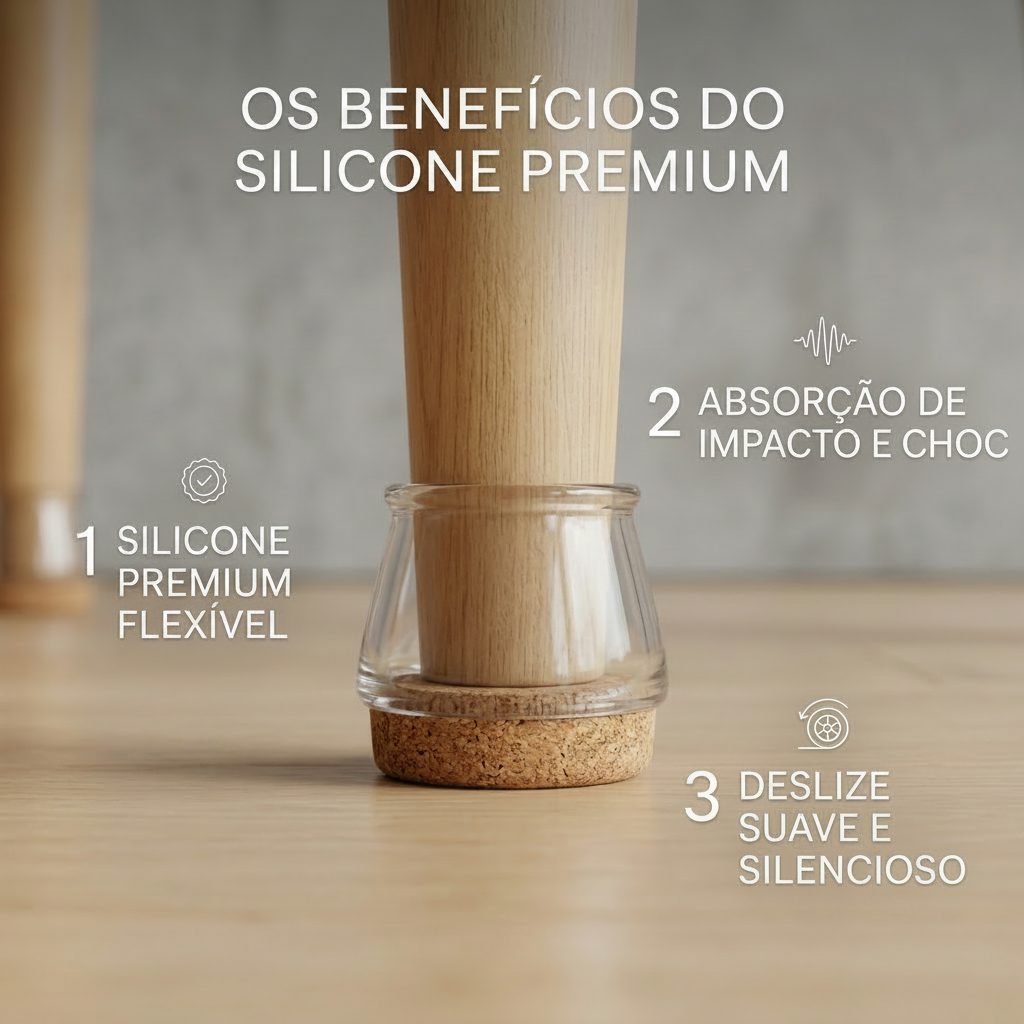 Kit 16 Peças Protetor Para O Pé Da Cadeira Mesa De Silicone