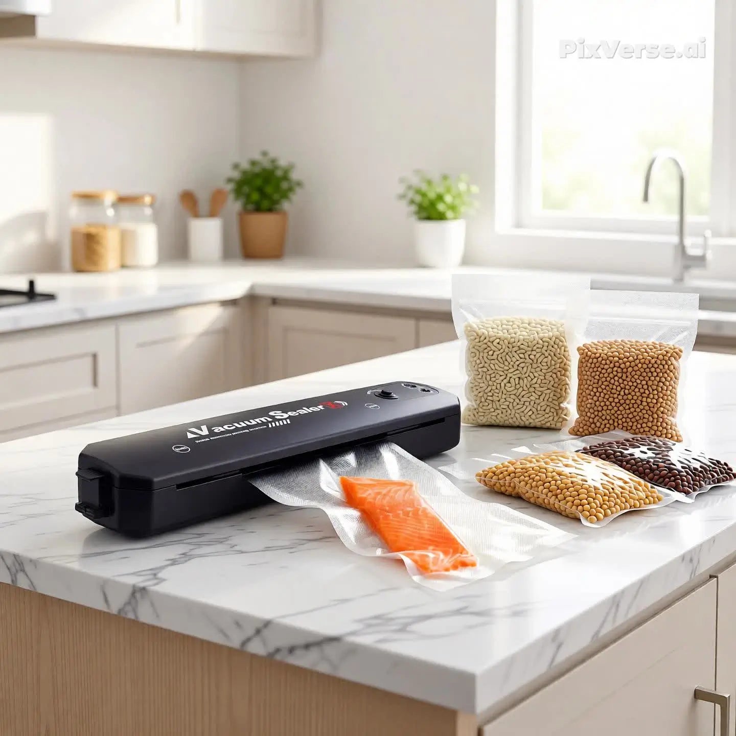 Máquina Seladora Embalagem Portatil  + 10 Sacos a Vacum