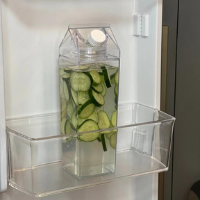 Kit 3 Garrafas de Acrílico Transparente P/ Leite Suco Bebidas My Box