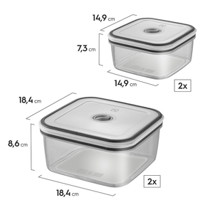 Potes Herméticos Electrolux de Plástico Cinza Retangular com 12 Unidades