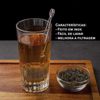 Kit 3 Infusores De Chá Inox Coador Peneira Ervas Com Cabo Infusor