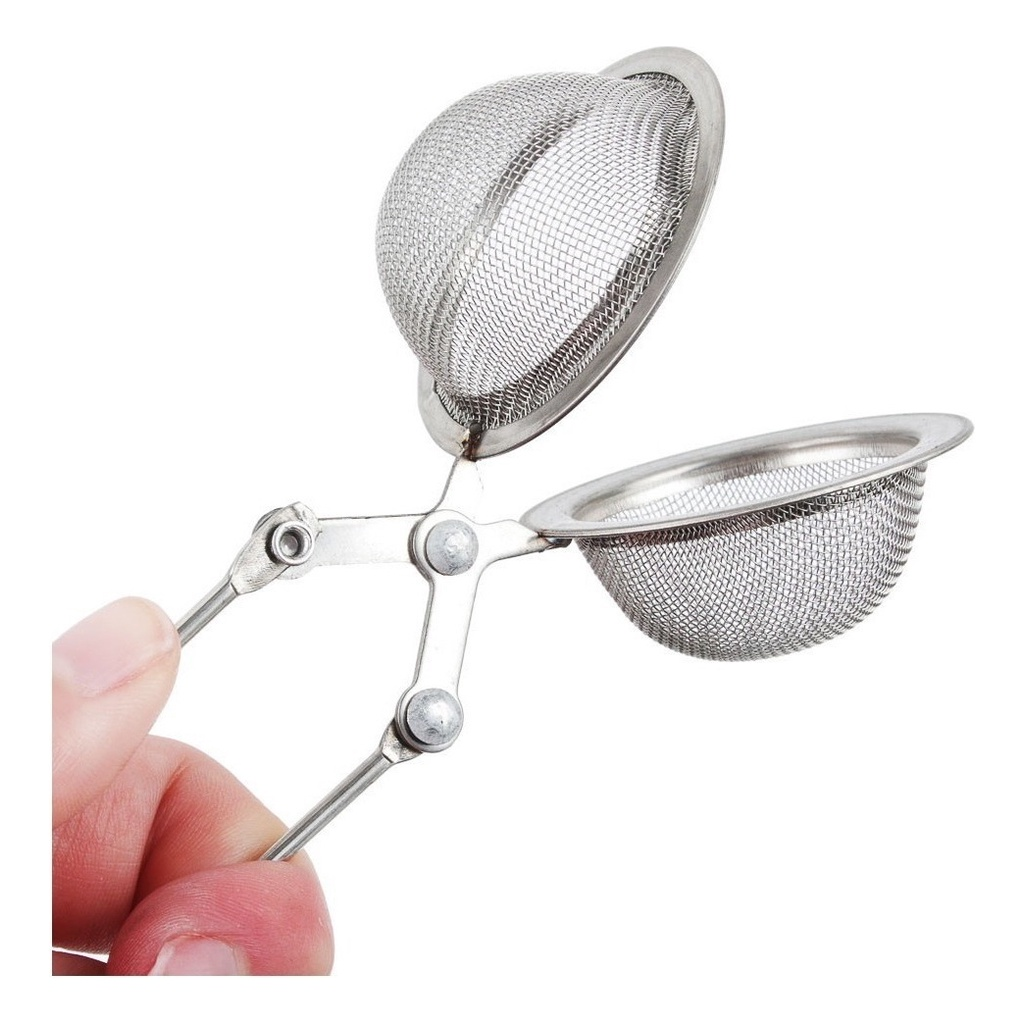 Kit 3 Infusores De Chá Inox Coador Peneira Ervas Com Cabo Infusor