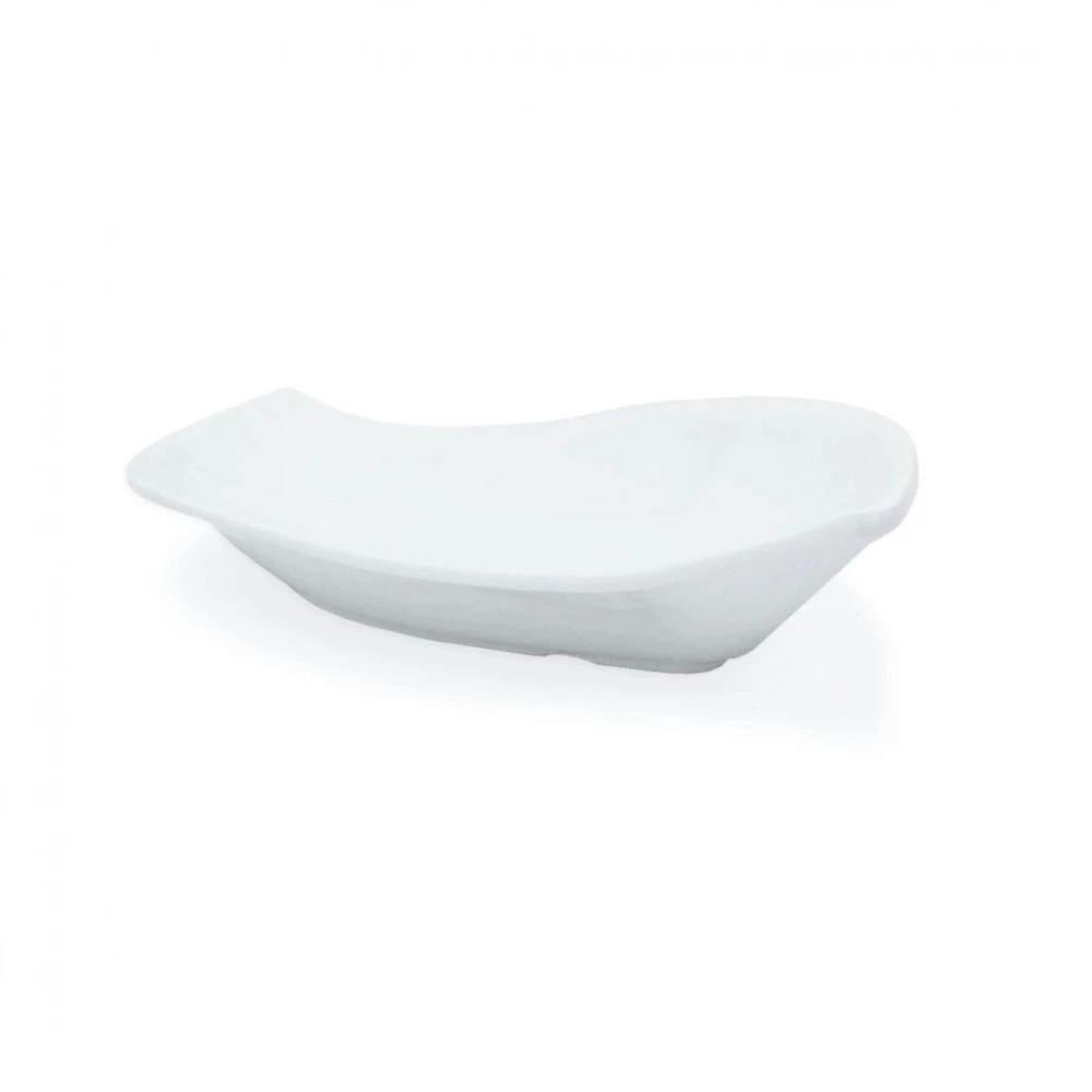 Kit 2 Travessas Pratos Folha 50 Cm em Melamina Premium Branca Buffet Restaurante