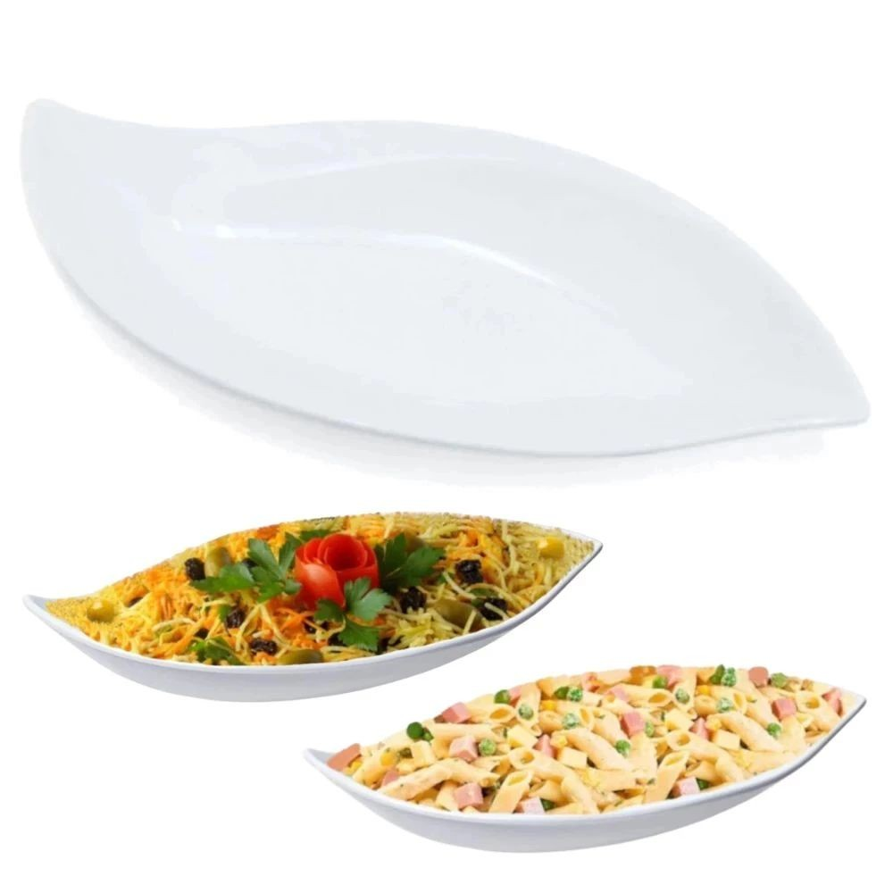Kit 2 Travessas Pratos Folha 50 Cm